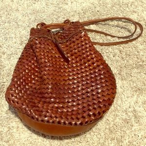 Etienne Aigner leather bucket purse, tobacco brown